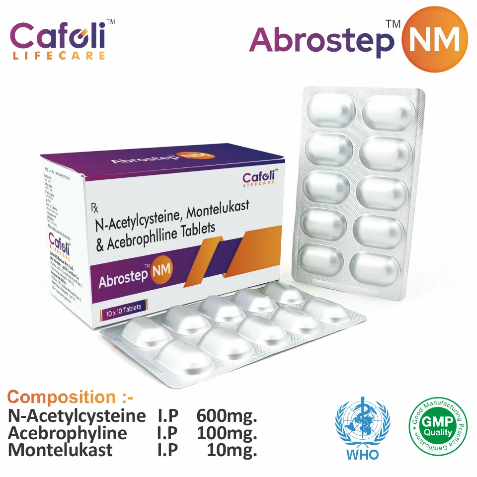 Acebrophylline 100 mg + N-Acetylcysteine 600 mg + Montelukast 10 mg Tablet PCD Franchise